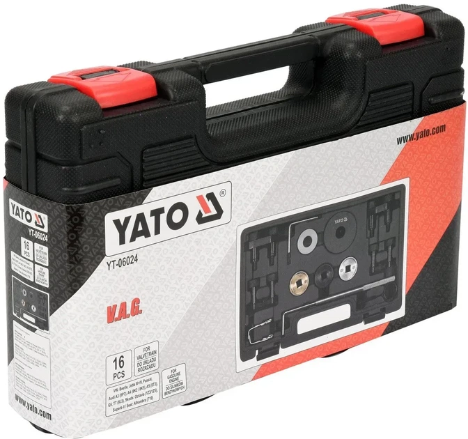 Набор фиксаторов ГРМ YATO для VAG TSI TFSI 16 предметов YT-06024 - Фото 4 Набор фиксаторов ГРМ YATO для VAG TSI TFSI 16 предметов YT-06024 - изображение 4