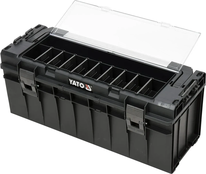 Ящик для инструментов YATO с органайзером на 9 ячеек 650 x 270 x 272 мм пластиковый YT-09184 - Фото 2 Ящик для инструментов YATO с органайзером на 9 ячеек 650 x 270 x 272 мм пластиковый YT-09184 - изображение 2