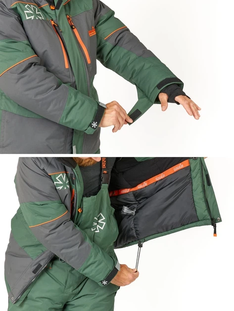Костюм зимний Norfin DISCOVERY 3 мембранный NORTEX S серый/зеленый - изображение 5