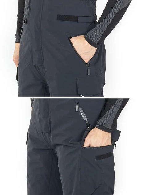 Штаны полукомбинезон Norfin REBEL PRO PANTS M серый Toray Dermizax водонепроницаемость 20000 мм - изображение 5
