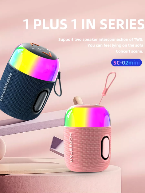 Портативная Bluetooth колонка 10 Вт 15х11х11 см для музыки Hopestar SC-02 Black - изображение 9