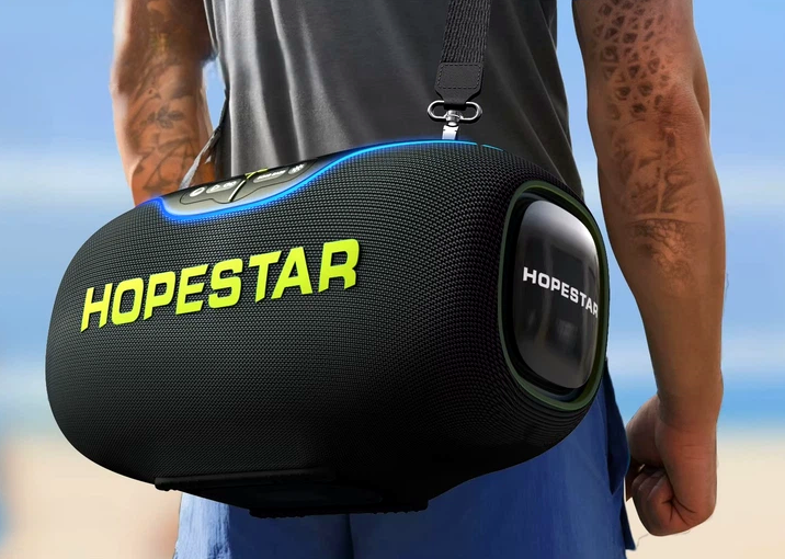 Портативная Bluetooth колонка 350Вт 30000мАч IPX6 USB черная Hopestar A80 - изображение 9