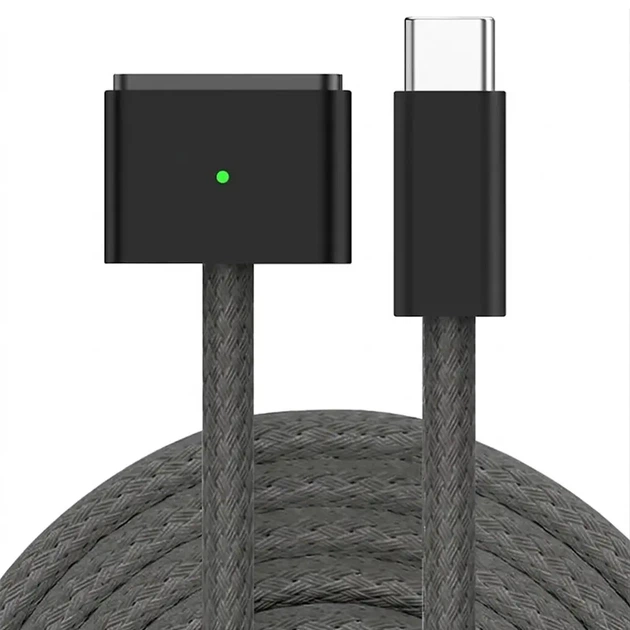 Кабель Type-C - MagSafe 3 140W/100W/65W 2 метри Чорний - Фото 1 Кабель Type-C - MagSafe 3 140W/100W/65W 2 метри Чорний - зображення 1