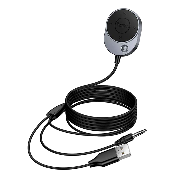 FM-трансмиттер Hoco AUX Bluetooth 5.4 3.5 мм кабель 150 см серебро для подключения смартфона к авто - Фото 6 FM-трансмиттер Hoco AUX Bluetooth 5.4 3.5 мм кабель 150 см серебро для подключения смартфона к авто - изображение 6