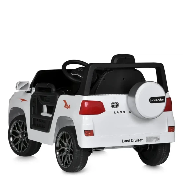 Детский электромобиль джип BAMBI Toyota Land Cruiser M 5101EBLR-1 белый, экокожа, EVA, MP3, Bluetooth, FM - Фото 4 Детский электромобиль джип BAMBI Toyota Land Cruiser M 5101EBLR-1 белый, экокожа, EVA, MP3, Bluetooth, FM - изображение 4
