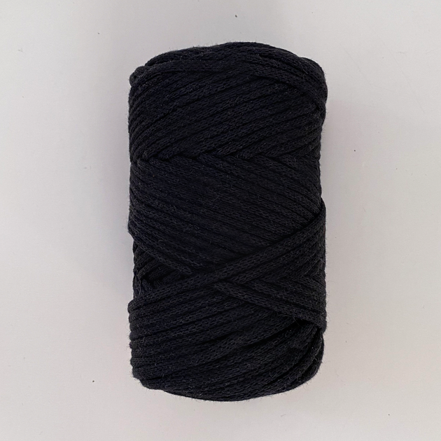 Шнур плетений YarnArt macrame cord чорний 3 мм для макраме (№750) - изображение 5