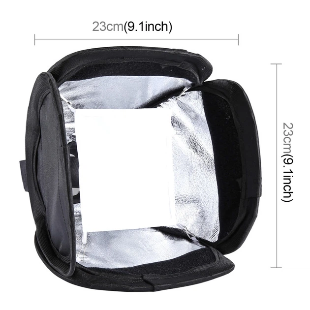 Софтбокс складной рассеиватель для вспышки Puluz PU5123 23x23 см для студийной и выездной фотосъемки - изображение 4