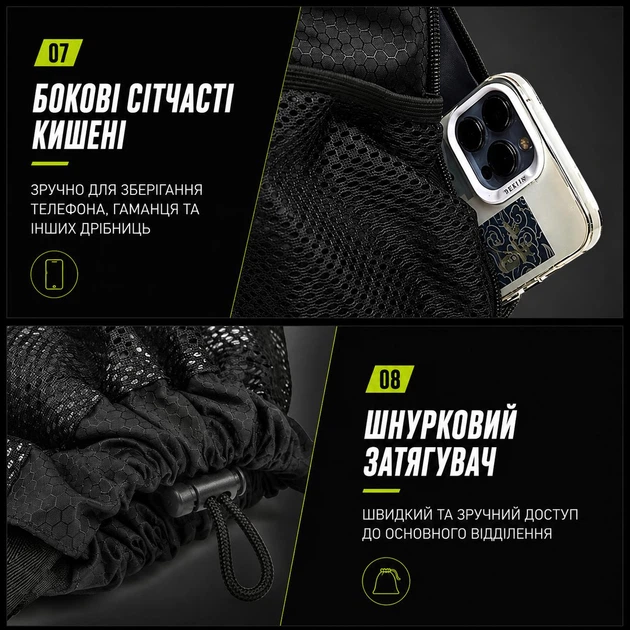 Рюкзак спортивний 2в1 з відділенням для взуття та мокрих речей | Сумка для тренувань, басейну, подорожей, футболу, фітнесу | чорна (418) - Фото 11 Рюкзак спортивний 2в1 з відділенням для взуття та мокрих речей | Сумка для тренувань, басейну, подорожей, футболу, фітнесу | чорна (418) - зображення 11