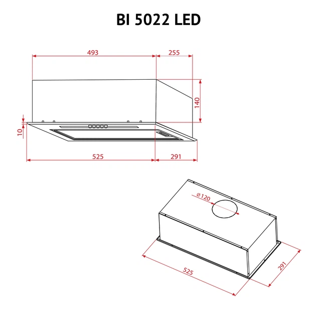 Витяжка повновбудована PERFELLI BI 5022 I LED - Фото 11 Витяжка повновбудована PERFELLI BI 5022 I LED - зображення 11