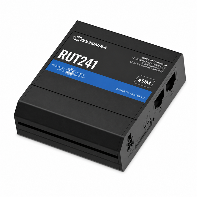 Промышленный 4G LTE маршрутизатор Teltonika RUT241 с Wi-Fi 4 Черный - изображение 4