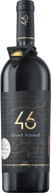 Вино 46 Parallel Grand Admiral Merlot марочное сортовое 2019 красное сухое 0.75 л 13.6% (4820233641223) - Фото 1 Вино 46 Parallel Grand Admiral Merlot марочное сортовое 2019 красное сухое 0.75 л 13.6% (4820233641223) - изображение 1