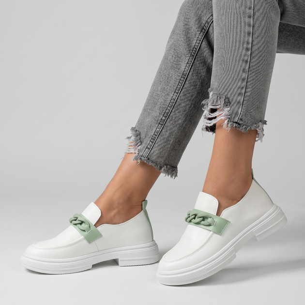 Легкие женские лоферы No Brand 105-50 Белые 41 - изображение 5