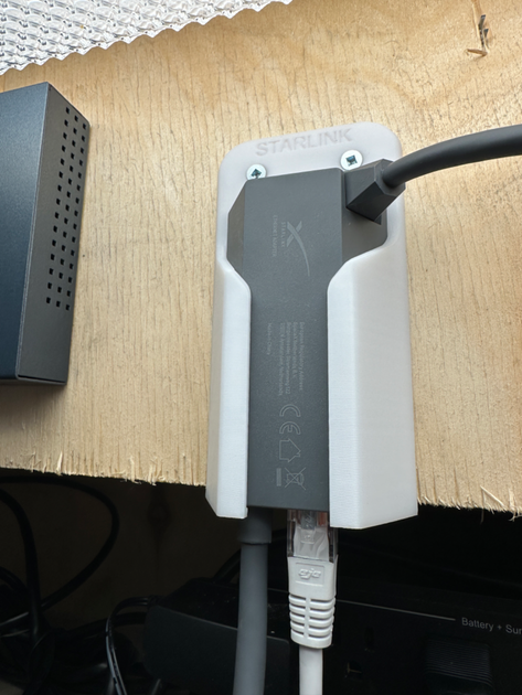 Настінний тримач для Ethernet-адаптера Starlink Gen 2 кронштейн для Starlink Ethernet Adapter аксесуари Starlink Сірий - изображение 5
