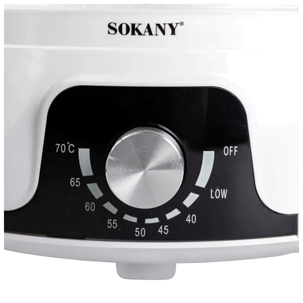 Сушилка для фруктов и овощей 350 Вт 5 лотков для дома белый Sokany HM-4075 - изображение 7