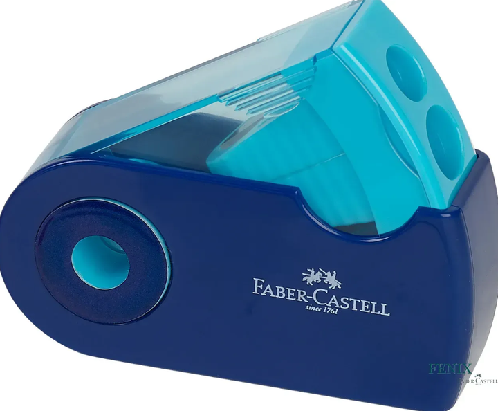 Чинка пластикова Faber-Castell 182704 Sleeve Trend, з контейнером 2 отвори, у чохлі (двокольорова) (12) /182704/ - зображення 4