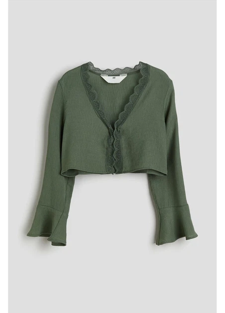 Детская блузка для девочки H&M 271216843 134 см Темно-зеленая (2727000142919) - Фото 1 Детская блузка для девочки H&M 271216843 134 см Темно-зеленая (2727000142919) - изображение 1