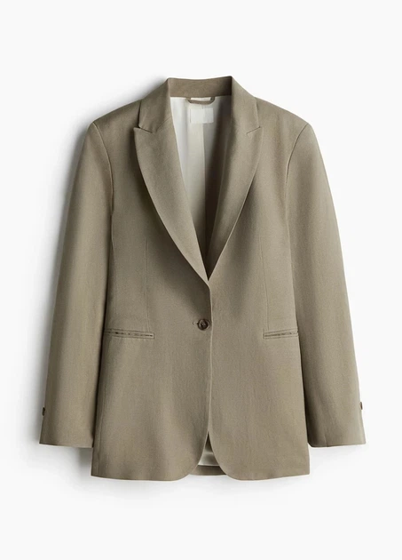 Піджак подовжений жіночий H&M 271261592 XXS Хакі (2727000136864) - Фото 4 Піджак подовжений жіночий H&M 271261592 XXS Хакі (2727000136864) - зображення 4