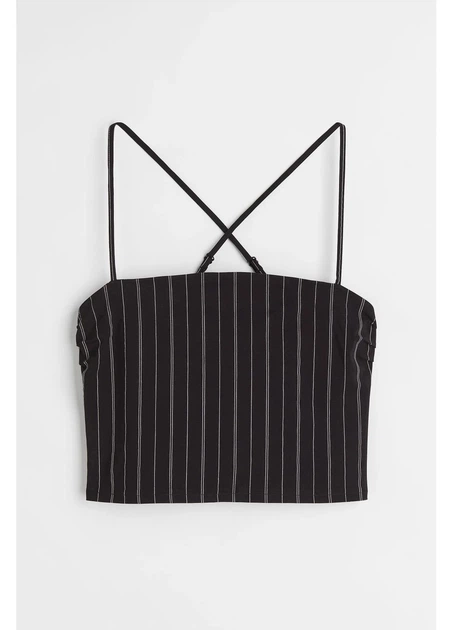 Топ женский H&M 271067128 L Черный/Белый (2727000137618) - Фото 2 Топ женский H&M 271067128 L Черный/Белый (2727000137618) - изображение 2