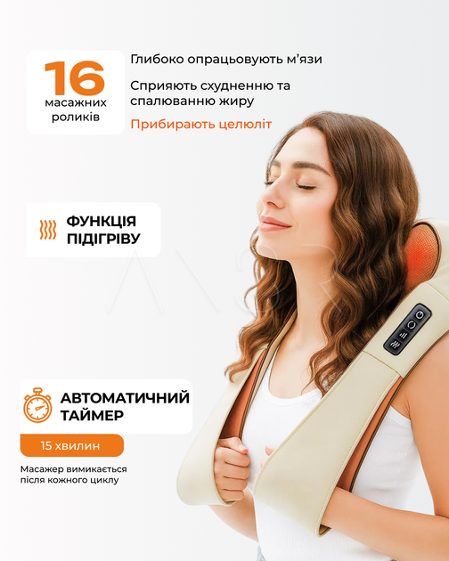 Массажная подушка-массажер для всего тела с глубоким роликовым массажем - изображение 3