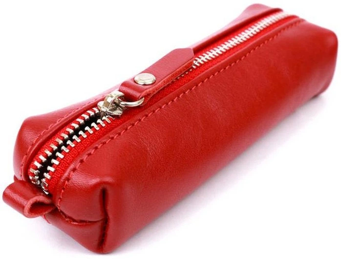 Женская кожаная ключница GRANDE PELLE красная на молнии тубус 13х3х4 см 56000 - Фото 3 Женская кожаная ключница GRANDE PELLE красная на молнии тубус 13х3х4 см 56000 - изображение 3