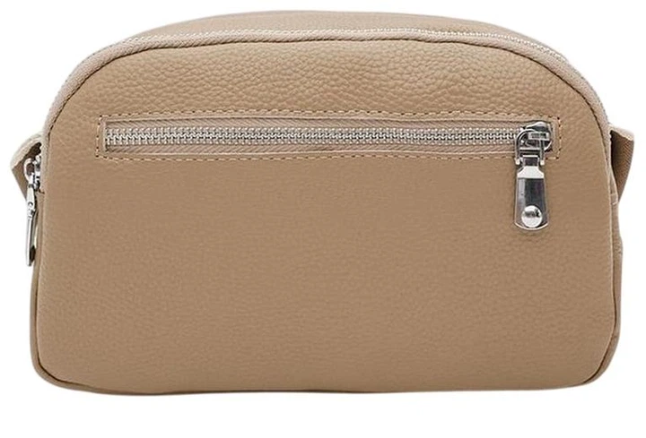 Женская кожаная сумка Borsa Leather стильная беж-сумка через плечо из натуральной кожи 54195 - изображение 3