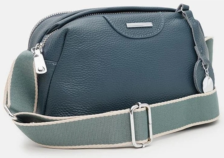 Женская кожаная сумка Borsa Leather стильная синяя сумка через плечо из натуральной кожи 54193 - изображение 2