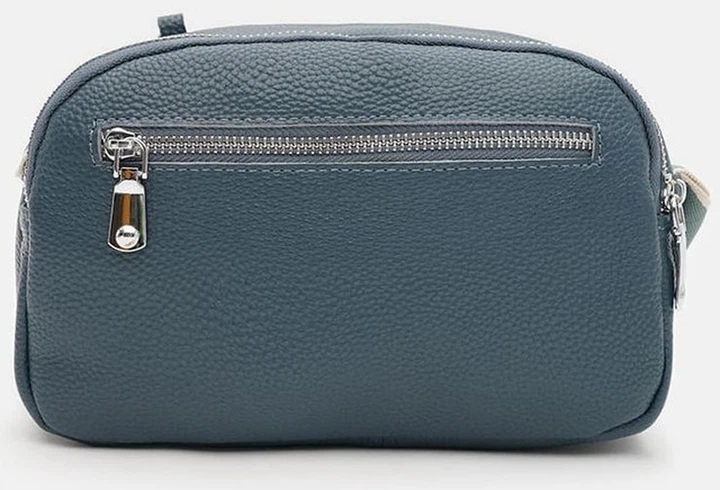 Женская кожаная сумка Borsa Leather стильная синяя сумка через плечо из натуральной кожи 54193 - изображение 3