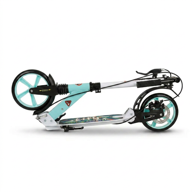 Самокат двухколесный складной с колесами 200мм и дисковым тормозом Scooter City Riding 659 Mint-White - изображение 4