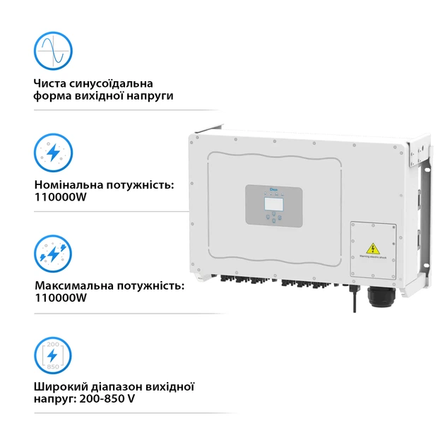 Сетевой инвертор DEYE SUN-110K-G03 110KW Трехфазный 380V/50hz - Фото 2 Сетевой инвертор DEYE SUN-110K-G03 110KW Трехфазный 380V/50hz - изображение 2