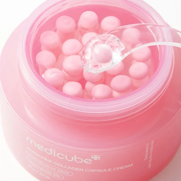 Крем для обличчя MEDICUBE PDRN Pink Collagen Capsule Cream 55 g — відновлення пружності та інтенсивне зволоження шкіри - изображение 6