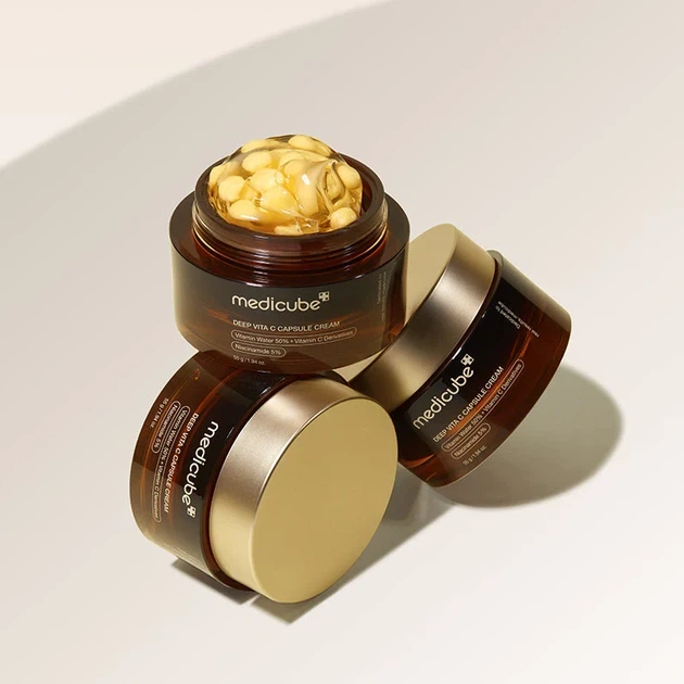 Крем для обличчя MEDICUBE Deep Vita C Capsule Cream 55 g — освітлення пігментації, сяйво та вирівнювання тону шкіри - изображение 9