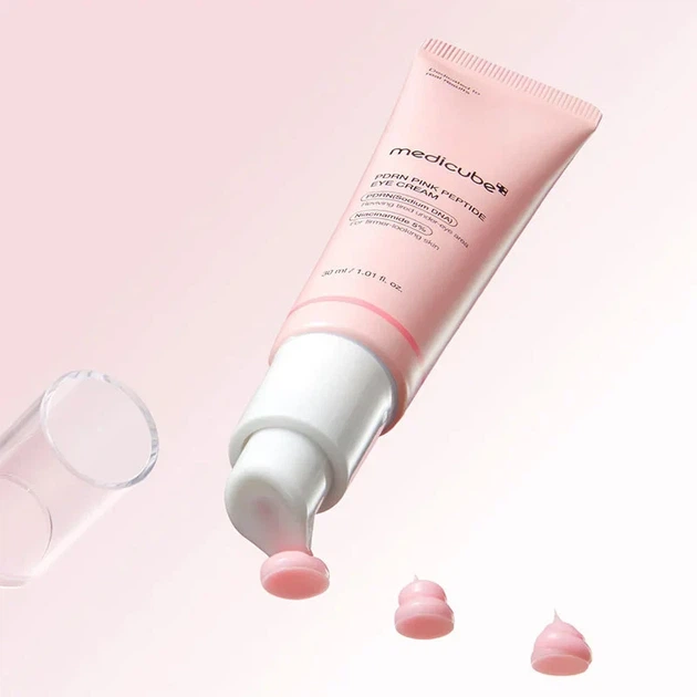 Крем для шкіри навколо очей MEDICUBE PDRN Pink Peptide Eye Cream 30 ml — зволоження, пружність та догляд від зморшок - изображение 5