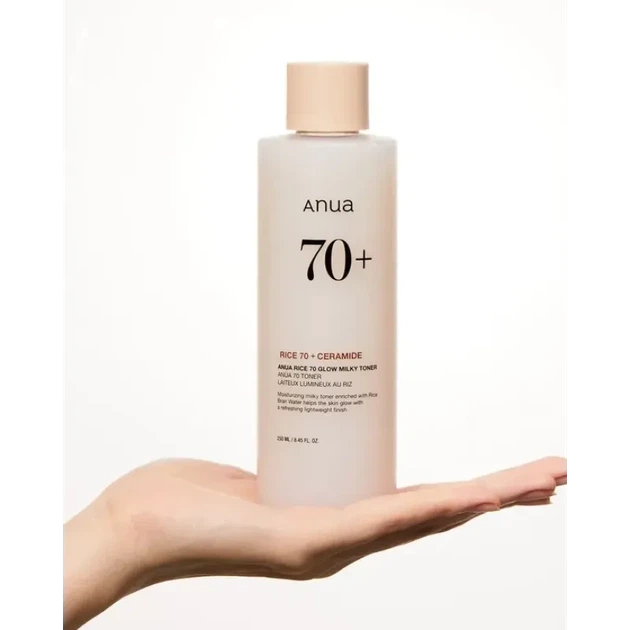 Молочний тонер для обличчя ANUA Rice 70 Glow Milky Toner 250 мл для зволоження та сяйва шкіри - зображення 4