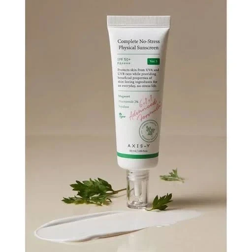 Сонцезахисний крем для обличчя AXIS-Y Complete No-Stress Physical Sunscreen SPF50+ PA++++ 50 мл для захисту та заспокоєння шкіри - изображение 2
