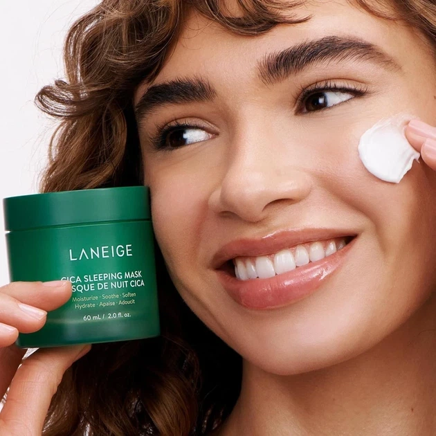Нічна маска для обличчя LANEIGE Cica Sleeping Mask, 60 мл — відновлююча нічна маска з центелою азіатською - изображение 2