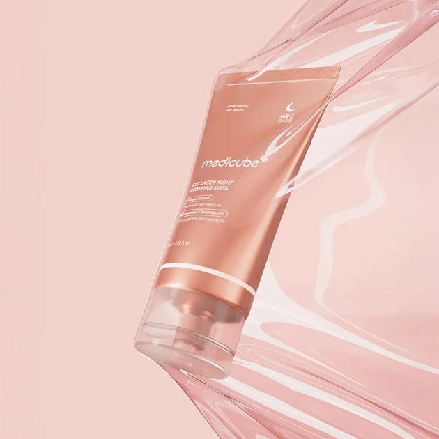 Нічна маска для обличчя MEDICUBE Collagen Night Wrapping Mask 75 ml — відновлення, пружність та інтенсивне зволоження шкіри - изображение 7