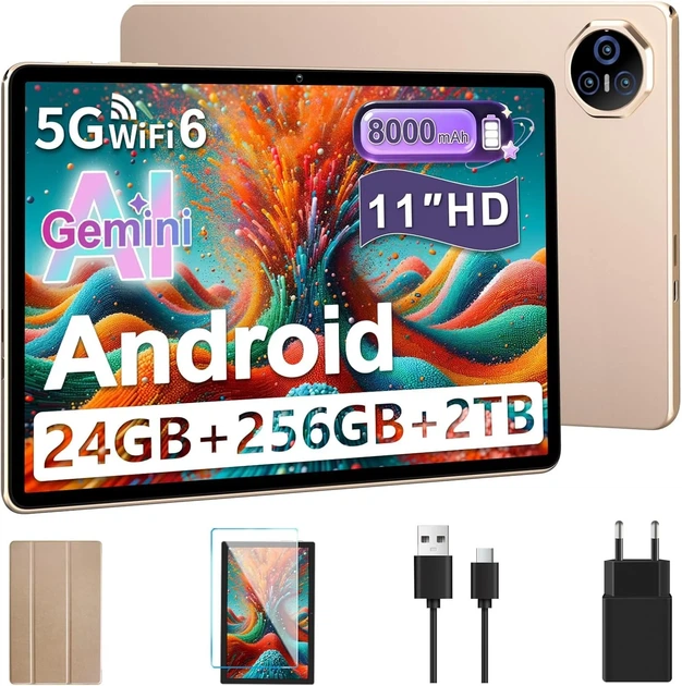 Планшет 11" Full HD DGhrti TAB50 8+16/256Gb Android 14 8 ядер 8000 mAh Золотой (102187071) - Фото 1 Планшет 11" Full HD DGhrti TAB50 8+16/256Gb Android 14 8 ядер 8000 mAh Золотой (102187071) - изображение 1