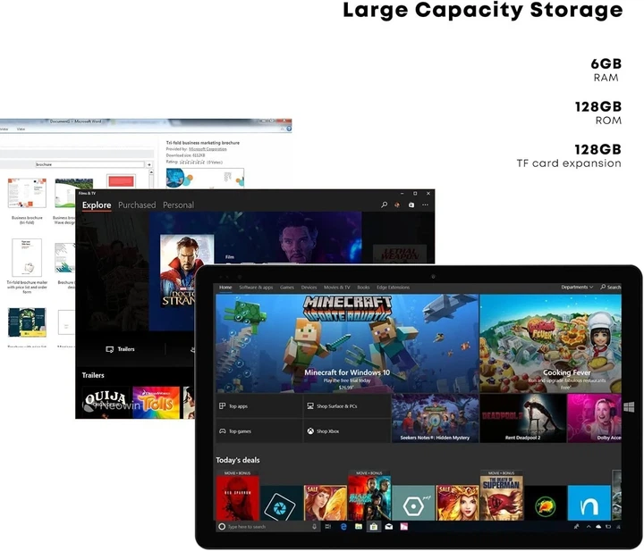 Планшет 10.1" Full HD Chuwi Hi10 X 6/128Gb 4 ядра Windows 11 Черно-серый (102169766) - Б/У - Фото 5 Планшет 10.1" Full HD Chuwi Hi10 X 6/128Gb 4 ядра Windows 11 Черно-серый (102169766) - Б/У - изображение 5