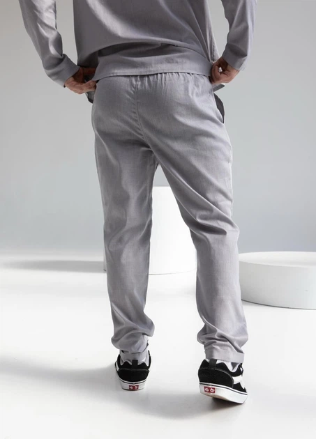Брюки из льна MonsterBrand прямые XXL (54) светло-серые - Фото 3 Брюки из льна MonsterBrand прямые XXL (54) светло-серые - изображение 3