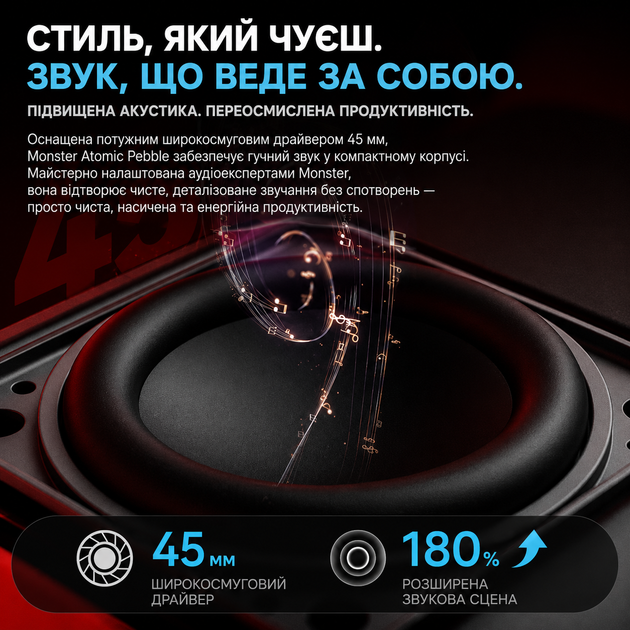 Портативна Bluetooth колонка MONSTER Pebble D139 12W IPX5 бездротова акустика для відпочинку дому подорожей природи та закладів потужний звук Блютуз USB TF FM радіо тривалий час роботи сумісна з Android iPhone планшетами та ноутбуками - зображення 4