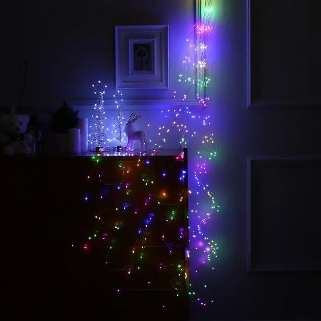 Гирлянда "Конский хвост" 500 LED 20 нитей 2.5м Разноцветная, 220v MA404multi - Фото 4 Гирлянда "Конский хвост" 500 LED 20 нитей 2.5м Разноцветная, 220v MA404multi - изображение 4