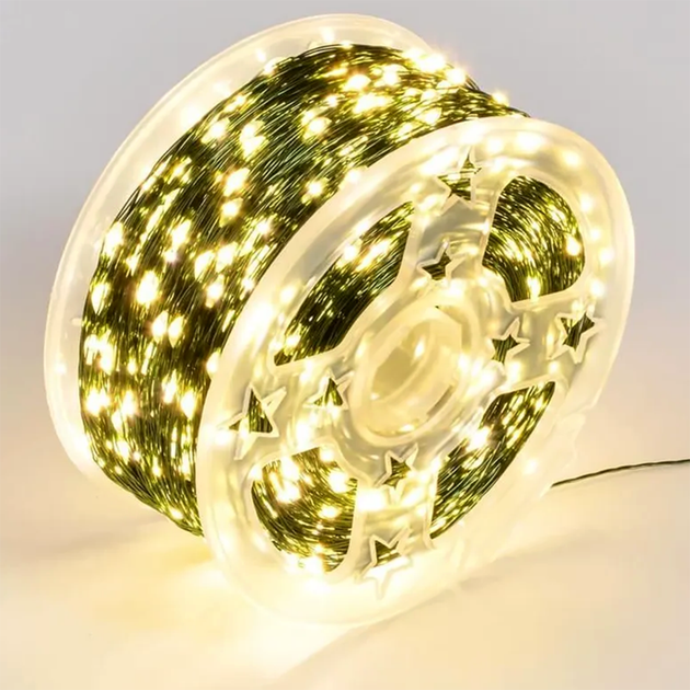 Гирлянда "Роса" 40 м 400 LED, теплый белый свет, USB с пультом управления. - изображение 2