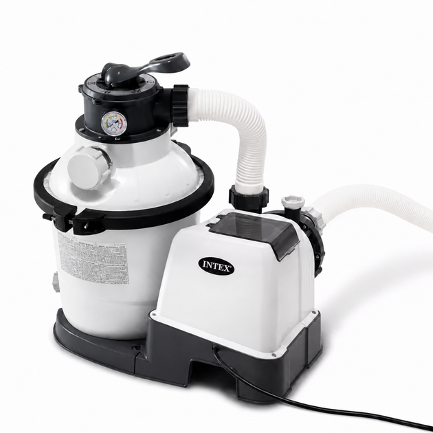 Песочный фильтр-насос Intex Krystal Clear 5700 л/ч 190W для бассейнов 1100–30000 л с загрузкой песка 12 кг и таймером - изображение 6