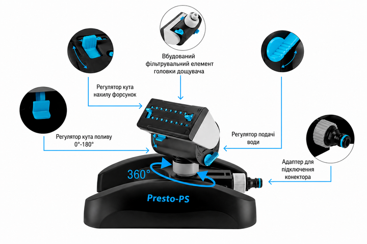 Дождеватель Presto-PS осциллирующий Турбо (7817) - изображение 2