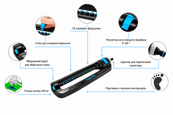 Дождеватель Presto-PS осциллирующий Гарант (7815) - изображение 2