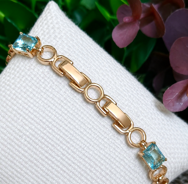 Браслет Xuping Jewelry 6мм длина 17-18.5см медицинское золото позолота 18К 2413 - изображение 2