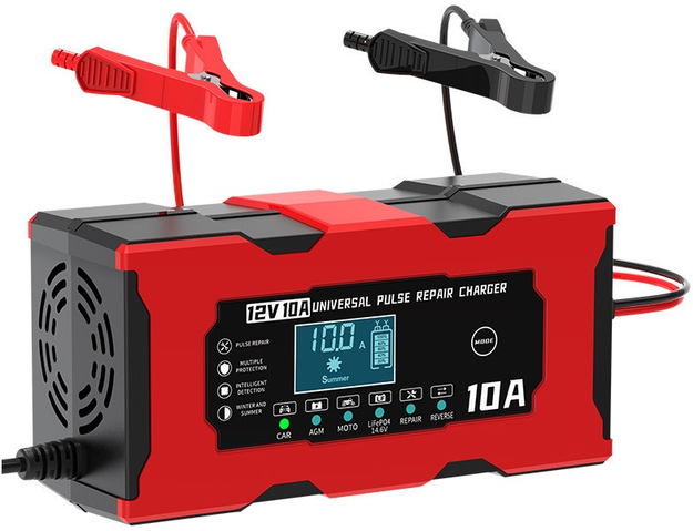 Зарядное устройство XJB1210-2 10A для аккумулятора 12/14.6V (для свинцово-кислотных AGM Гель LiFePO4) импульсное Smart + LCD - изображение 2