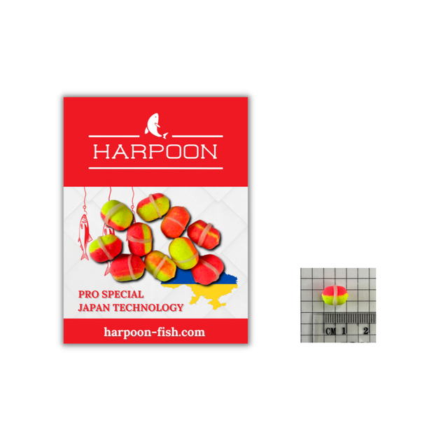 МІНІ-Бойл з резинкою HARPOON Pop UP 9*8мм 10шт Полуниця/Опариш - Фото 1 МІНІ-Бойл з резинкою HARPOON Pop UP 9*8мм 10шт Полуниця/Опариш - изображение 1
