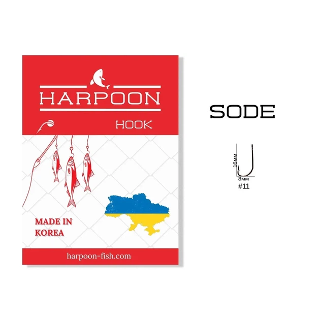 Гачки HARPOON SODE №11 7шт - Фото 2 Гачки HARPOON SODE №11 7шт - изображение 2