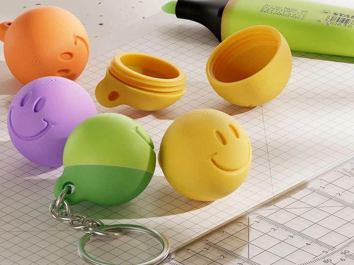 Брелок Контейнер Смайлик Для Дрібниць Smiley Keychain Storage Container 4 См 3Д Друк - Фото 2 Брелок Контейнер Смайлик Для Дрібниць Smiley Keychain Storage Container 4 См 3Д Друк - зображення 2